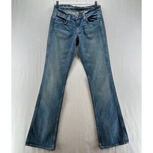 Ralph Lauren Jeans Women 28/34 Dungarees Low Rise Bootcut Light Washed Blue